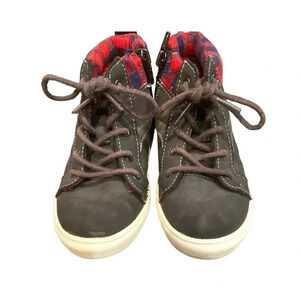 Genuine Kids Osh Kosh Buffalo Boys Boots -Gray HighTop Shoes Side Zipper Size 10